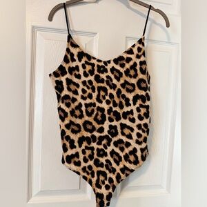 H&M Animal Print Bodysuit - Black and Tan